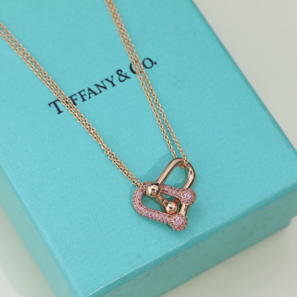 Double Joint Necklace With Diamond And Rose Gold